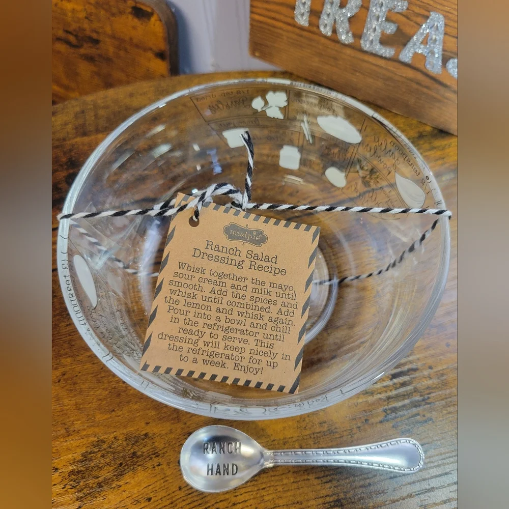 Mud Pie Ranch dressing tidbit Bowl with ranch dressing Recipe /spoon
